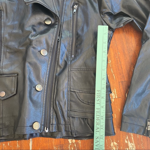 SOLD——WISHFUL PARK Black Leather Jacket (Juniors) - Picture 4 of 11
